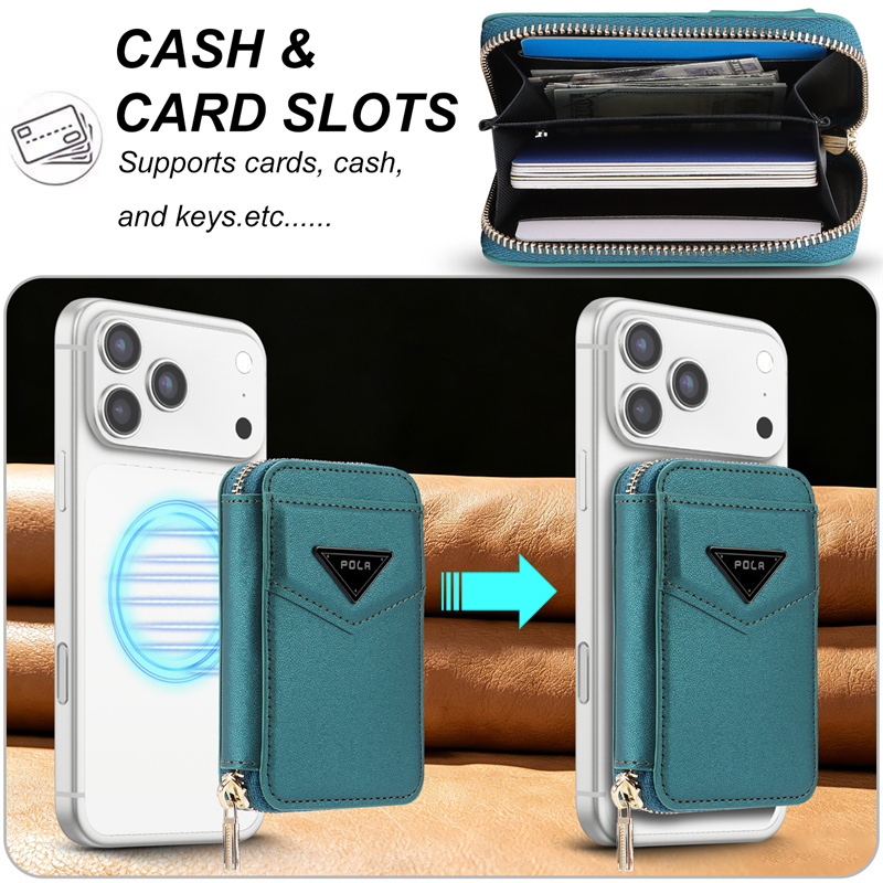 Чехол-кошелек на молнии для ка – обзор и цена Leather Wallet Card Holder Phone Cover