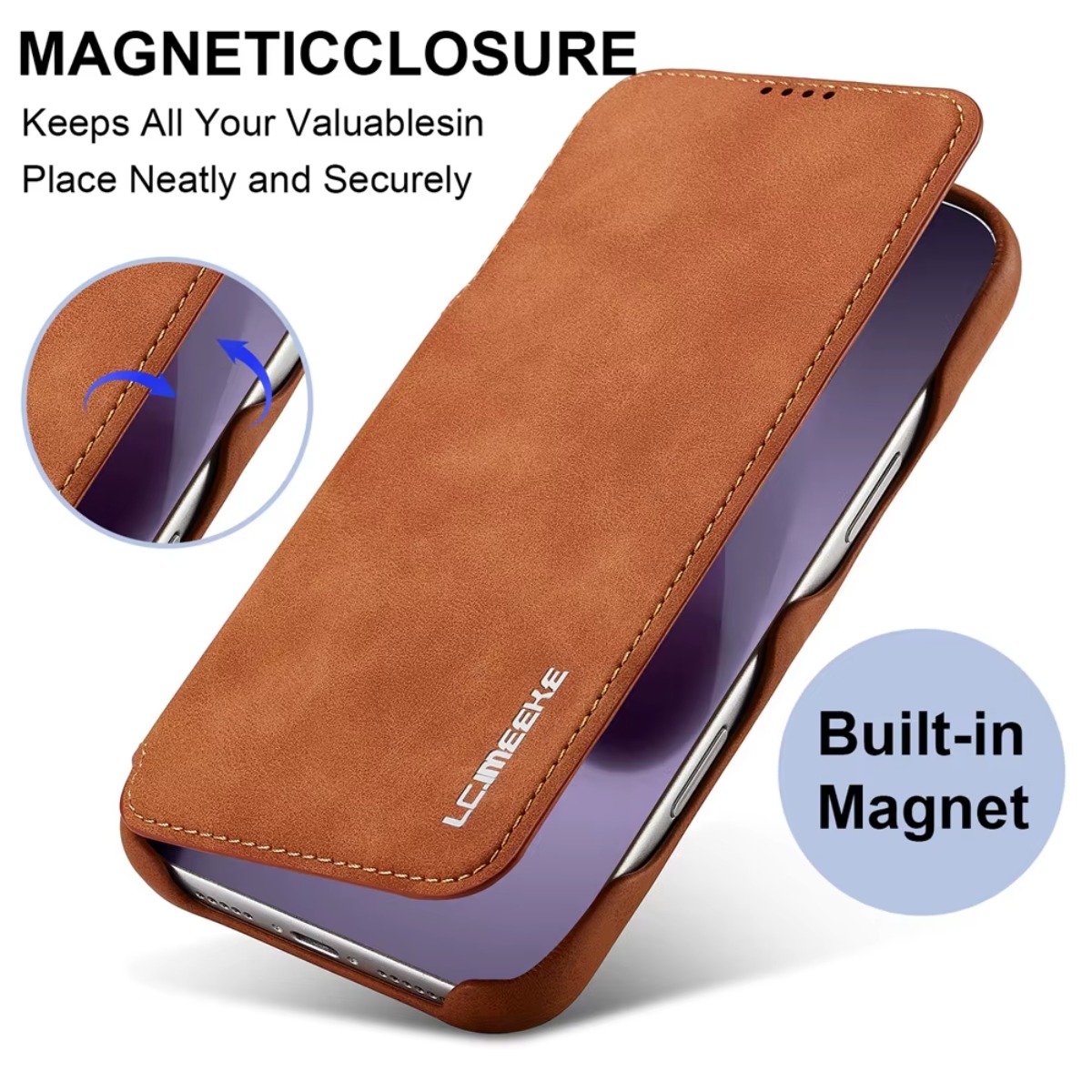 Кожаный магнитный откидной чех – обзор и цена Leather Wallet Card Holder Phone Cover
